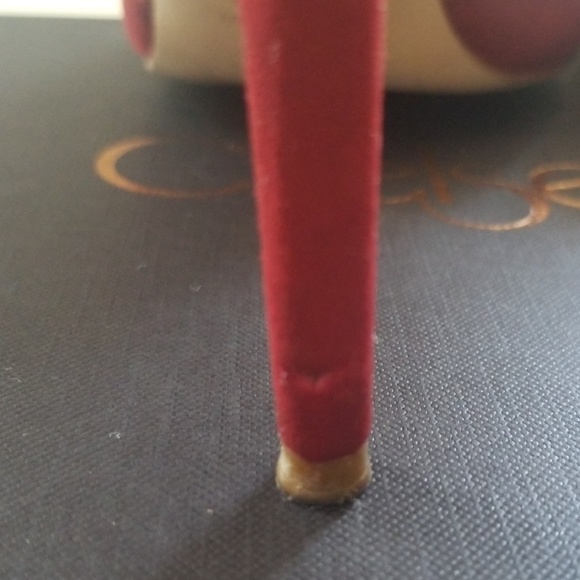 In box deep red suede sandal heels sz 38.5 - Picture 7 of 8